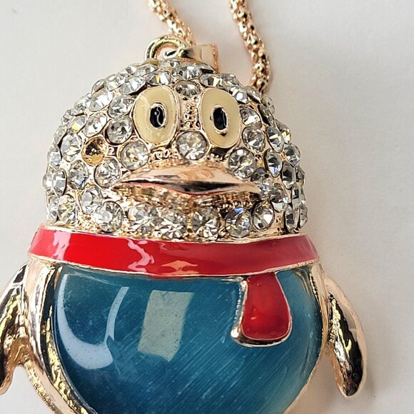 Bird Crystal Pendant Necklace Blue Pendant Necklace - Picture 4 of 9